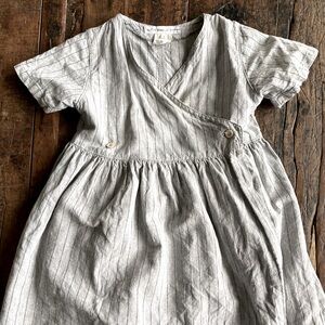 Contre Vents et Marees girls linen wrap dress